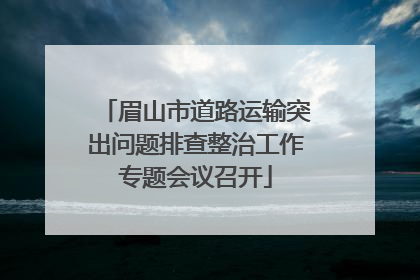眉山市道路运输突出问题排查整治工作专题会议召开